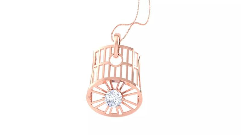 Ultra Vision Wire Mesh solitaire diamond pendant 3dm stl obj