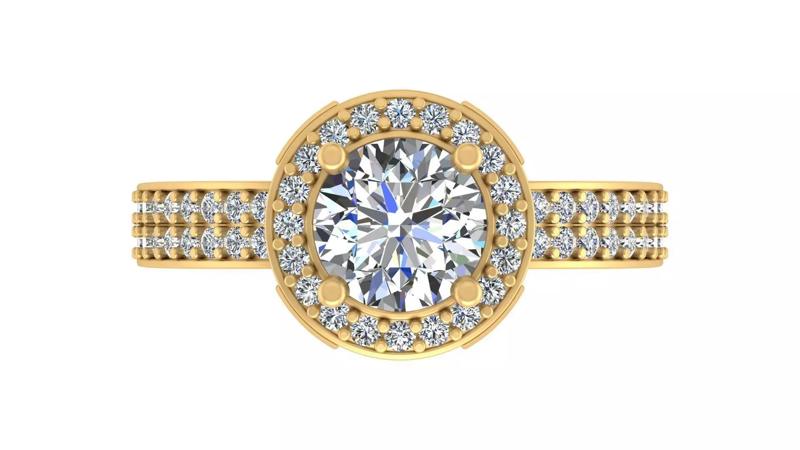 Infinity Halo Split-Shank Diamond Ring