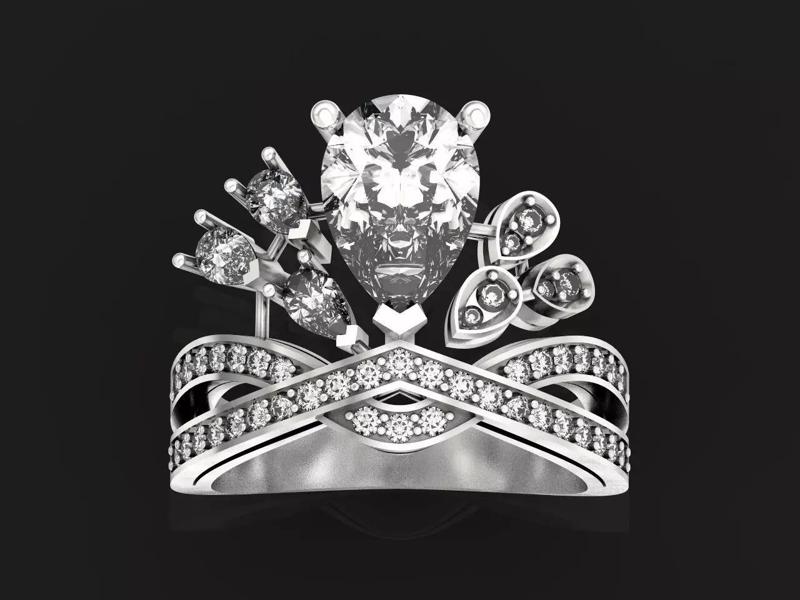Imperial ring pear and marquise diamond 1048