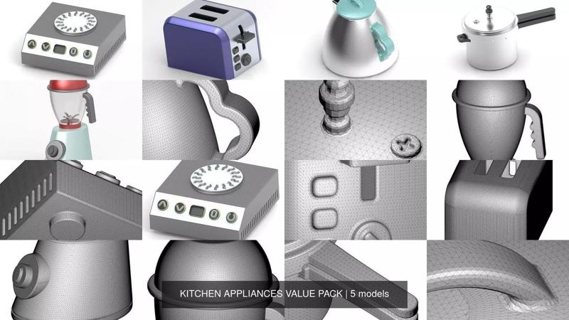 KITCHEN APPLIANCES VALUE PACK 3D Model Collection