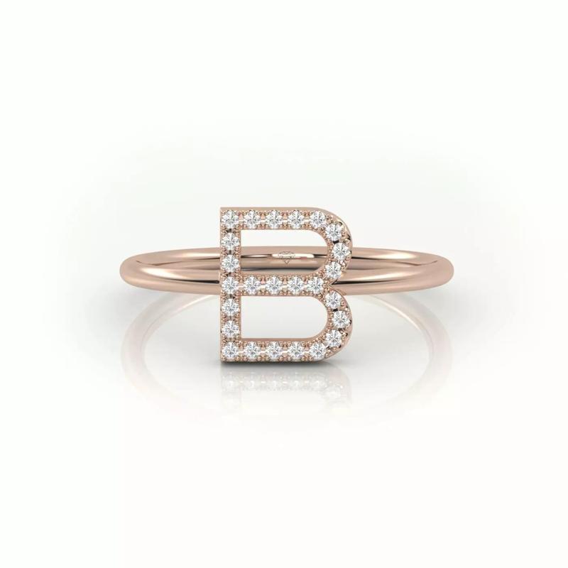 Initial B ring size 54 with professional renderings