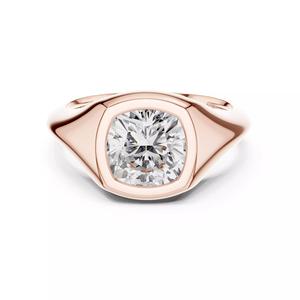 Solitaire Bezel Set Cushion Cut Taper Shank Wedding Ring Video