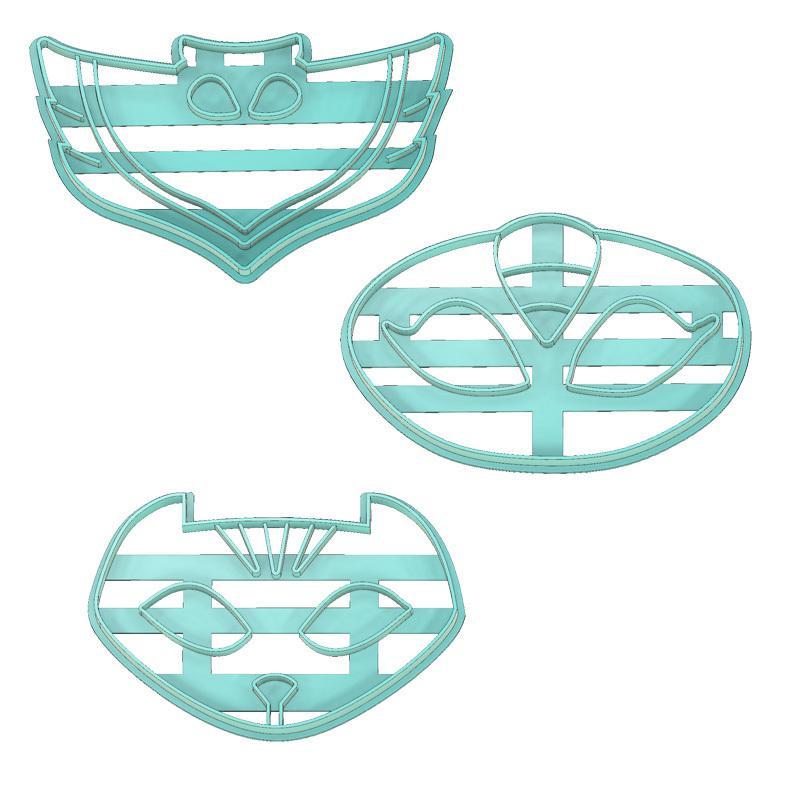 PJ MASKS COOKIE CUTTER, OWLETTE COOKIE CUTTER, CATBOY COOKIE CUTTER, GEKKO COOKIE CUTTER, OWLETTE,GEKKO, CATBOY, PJ MASKS