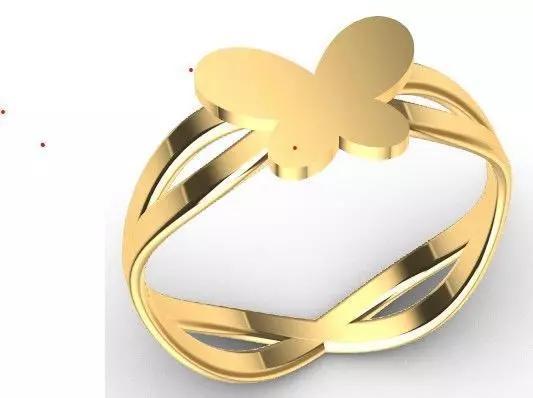 Butterfly Ring Size 7 3D Printable Jewelry Model in STL OBJ 3DM