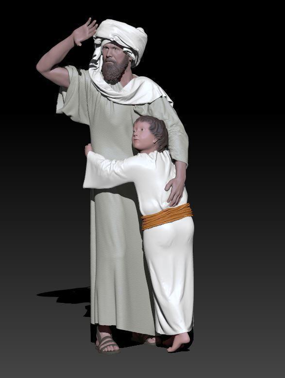 Father and son hugging