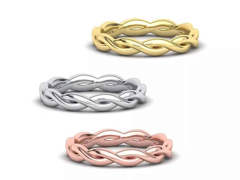 Band Twist Wedding Ring Woven Ring 3dmodel