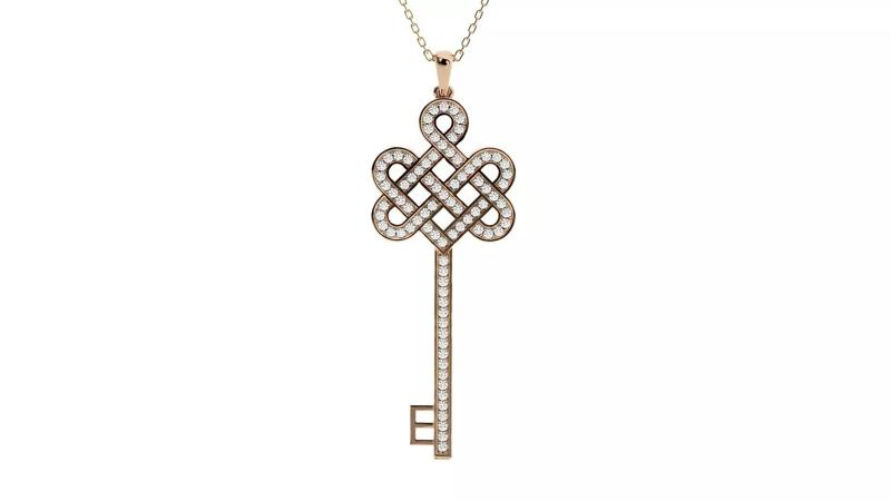 Infinity Diamond Keys Pendant 3dm stl renders details