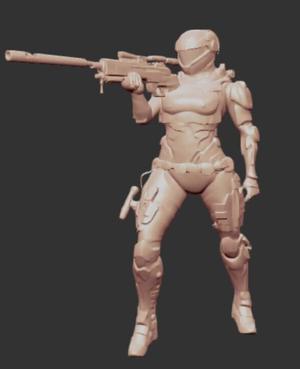 X-COM lieutenant Denise Valmont, sniper