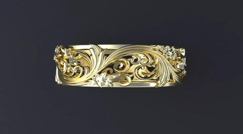 Band-rings with ornament 3D print model or CNC model