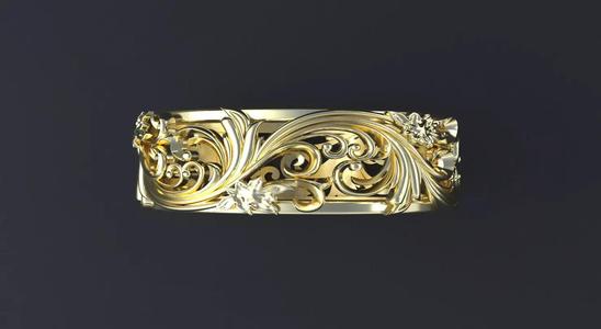 Band-rings with ornament 3D print model or CNC model