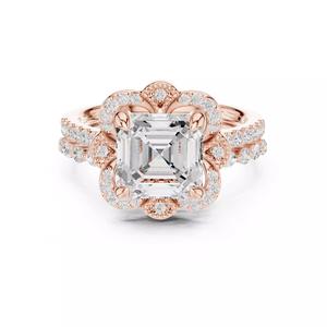 Asscher and Marquise Cut Bubble Prong Ring Set 3DM STL Video