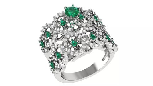 Emerald Bridal Set 3dm stl renders details