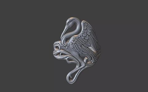 art nouveau floral crane ring nature inspired