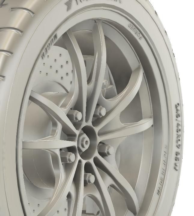 1/24 17x8.5 Mugen MF10 wheels & Spoon Monoblock Brake Set