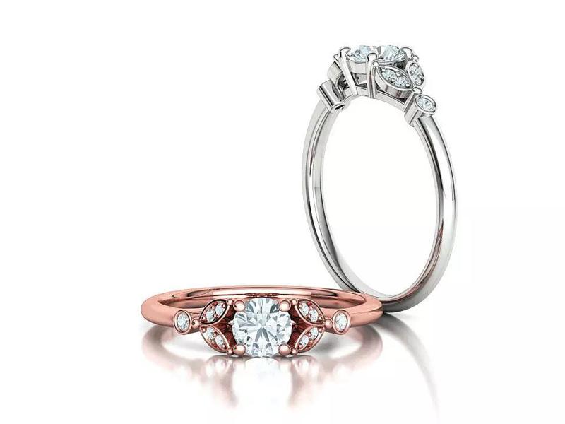 Bespoke Luna Engagement Ring Half Carat Stone 3dprint model