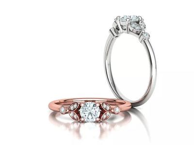 Bespoke Luna Engagement Ring Half Carat Stone 3dprint model