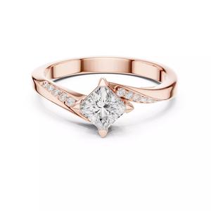 Bypass Shank Princess Cut Diamond Engagement Ring 3DM STL Video