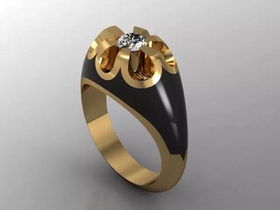 Black Enemal ring 41