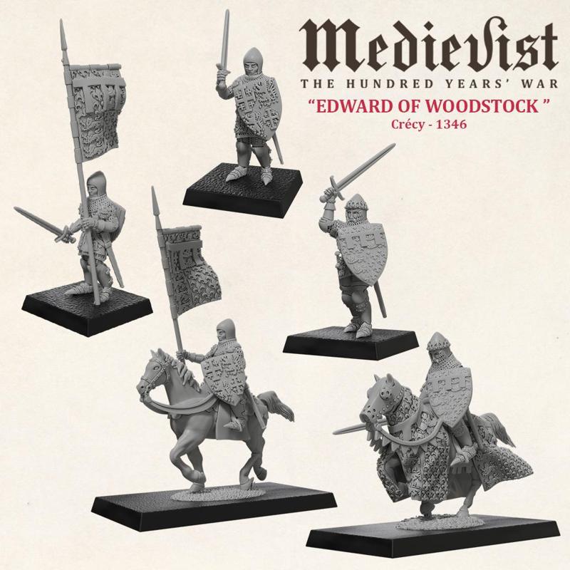 Medieval knights: Edward the Black Prince and Richard de Beaumont, banner bearer