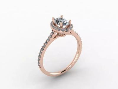 Oval Diamond Halo Engagement Ring