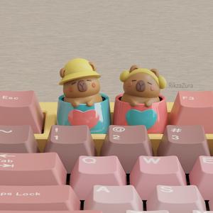 CUTE CAPYBARA_COUPLE_ KEYCAPS - MECHANICAL KEYBOARD