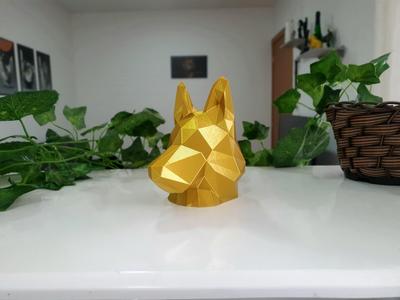 German Shepherd Low Poly Bust