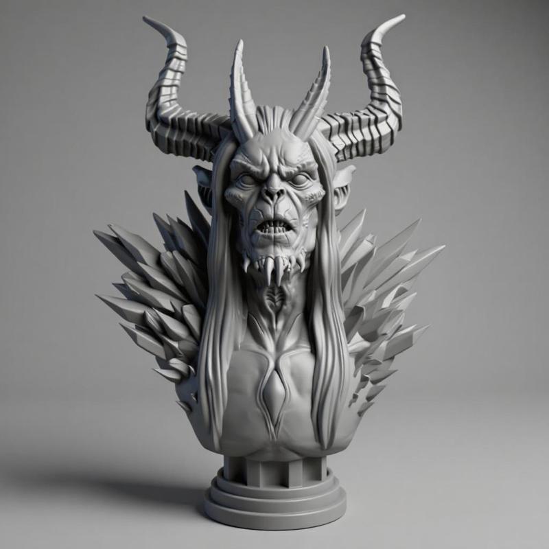 Medivh Demon Bust Warcraft Fan Art