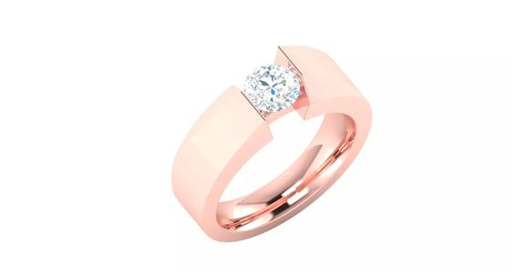 Minimalist Geometric Mens Diamond Rings