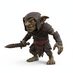 Goblin Rogue Miniature with Dagger - Fantasy Tabletop RPG Character STL