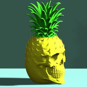 Pineapple Skull – 3D Printable Decorative Statue
