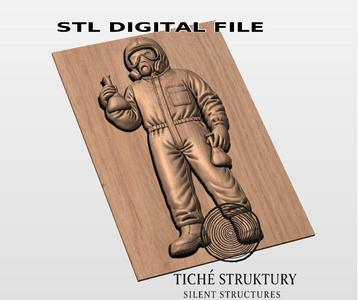 Chemist – Scientific Bas Relief – 3D STL Model
