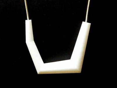 Geometric Pendant STL File 3D Printed Minimalist Necklace with Integrated Chain Path Modern Jewelry Design
