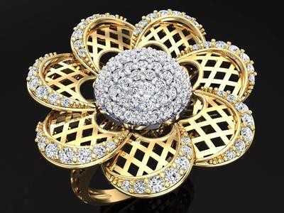 Mesh flower ring - Italian rings - Womens Rings - N5241