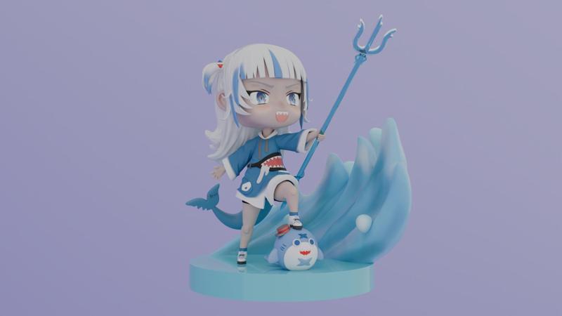 Gawr Gura chibi diorama