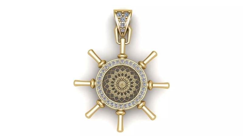 Celestial Helm Mandala Pendant 3D Pirtable Model