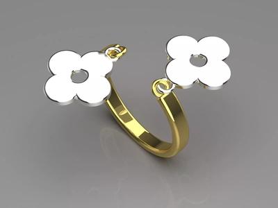 Two-tone flower design ring model gr0108