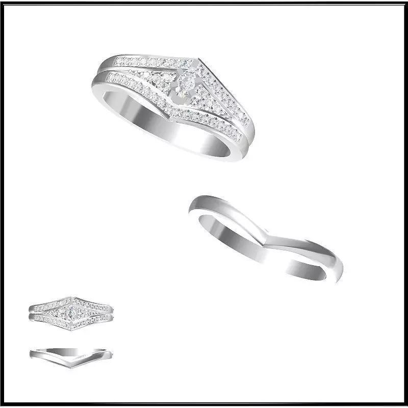 JCD Format Minimalist bridal set rings cad ring design