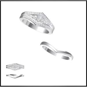 JCD Format Minimalist bridal set rings cad ring design