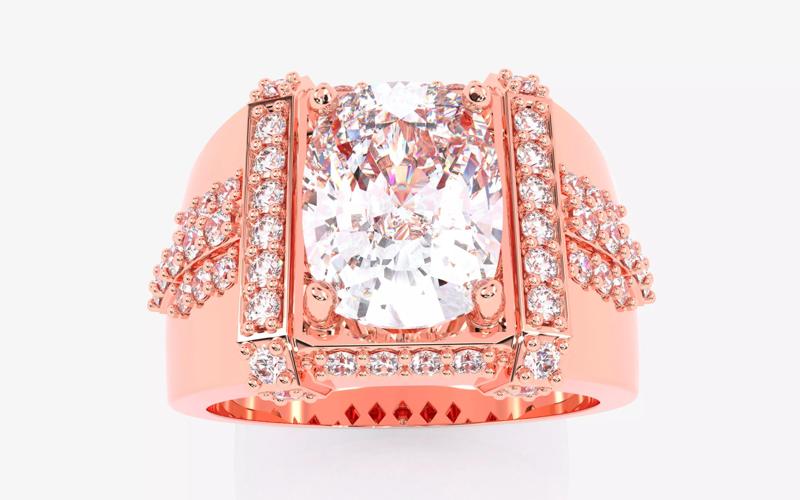 Mens Solitaire Ring 3dm stl renders details