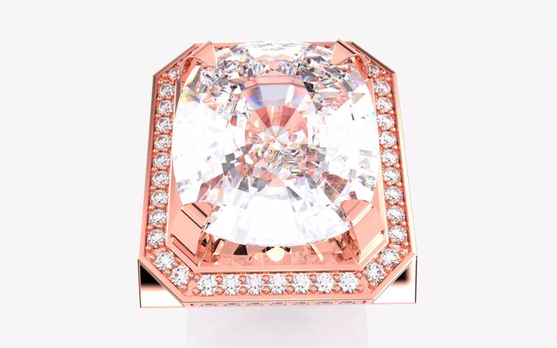 Mens Solitaire Ring 3dm stl renders details