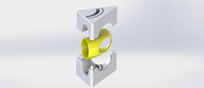 3" 76.2mm 90°, X-Pipe from 5° to 5° Bend Cut Jig / elbow
