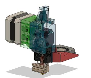 Printable modified BMG dual drive extruder for Mosquito/Crazy hotend