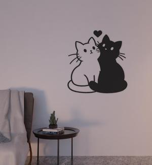 WALL DECORATION COUPLE CATS 2D WALL ART