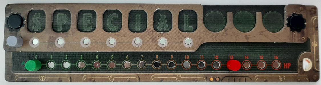 Fallout board game player board magnetic pegs