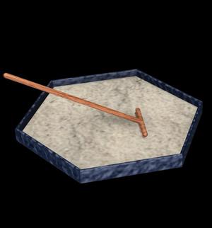 Zen Garden with rake  (Hexagon)