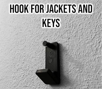 Coat Hook with Key Holder and Hole Cover