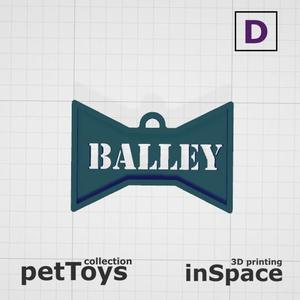 Pet - Dog - Tag - Balley - Bow tie - Customized -