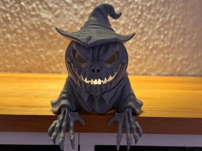 Pumpkin Ghost Battery Tealight Holder Halloween