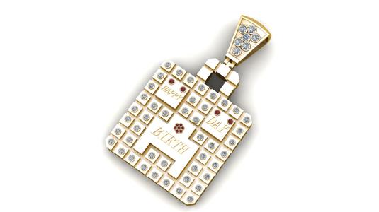 HAPPY BIRTH DAY PENDANT 3D PRINTABLE MODEL