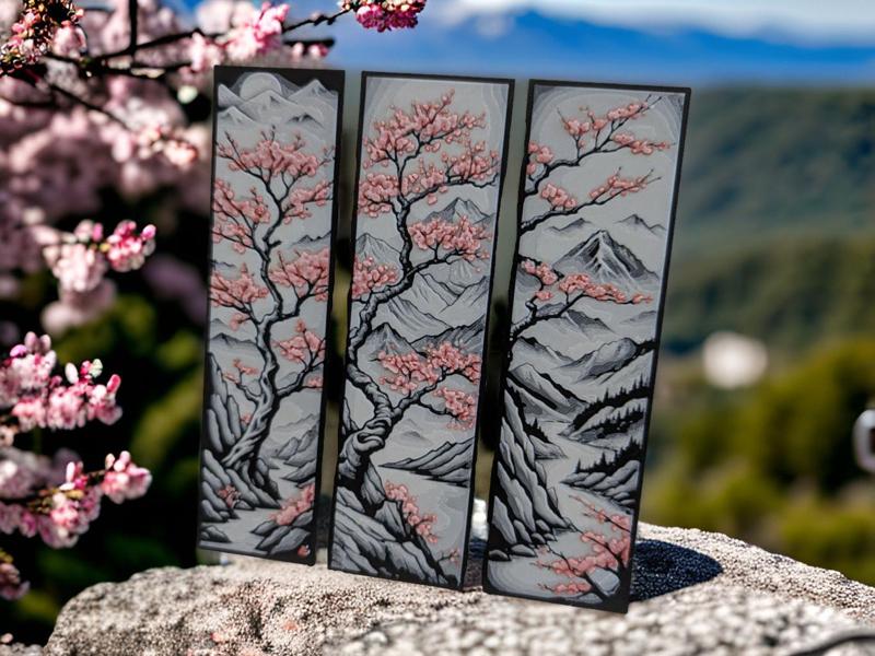 Cherry Blossom Bookmark Set - Mountains